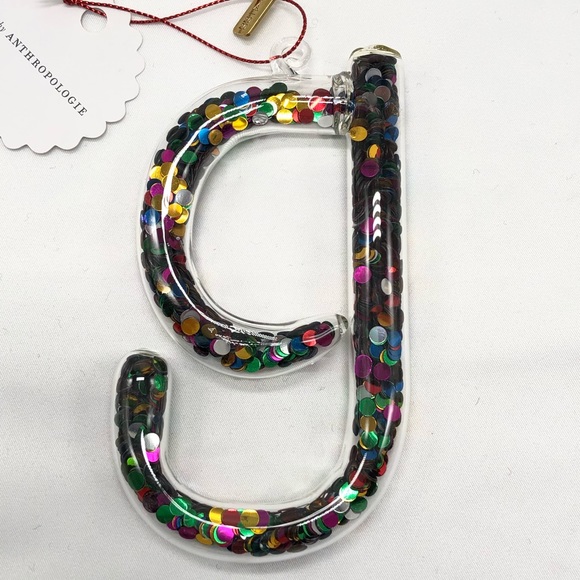 Anthropologie Glitz Glass Monogram Ornament - Picture 2 of 3